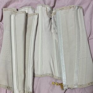 Elegant White Corset with Gold Accents